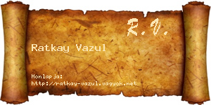 Ratkay Vazul névjegykártya